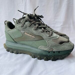 Reebok Classic Leather Ripple Chunky Sole Sneakers Women’s Size 10 Olive